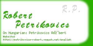 robert petrikovics business card